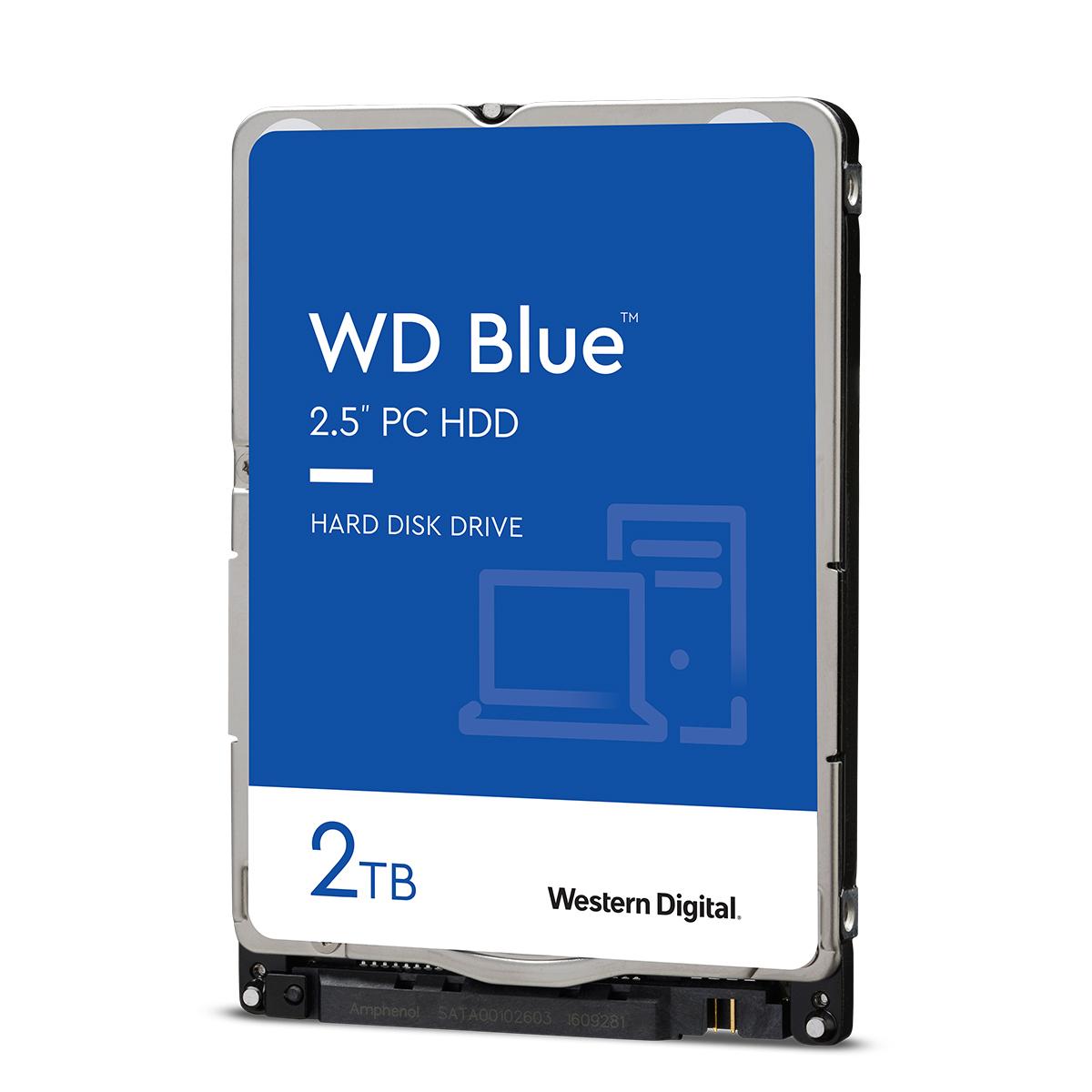 „SanDisk WD Mėlyna Mobile 2TB HDD 7 mm 5400 aps./min. SATA 6 Gb/s serijinis ATA 128 MB talpykla 2,5 colio, atitinkantis RoHS reikalavimus, didmeninis