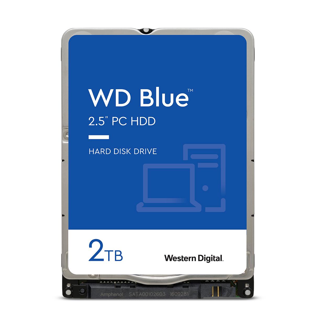 „SanDisk WD Mėlyna Mobile 2TB HDD 7 mm 5400 aps./min. SATA 6 Gb/s serijinis ATA 128 MB talpykla 2,5 colio, atitinkantis RoHS reikalavimus, didmeninis