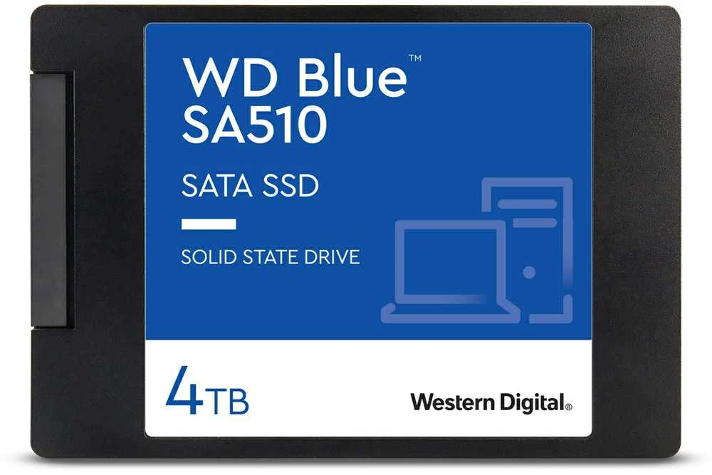 WD Mėlyna SA510 SSD 4TB SATA III 6Gb/s korpusas 2.5" 7mm vidinė vienguba pakuotė, MAITINA „SANDISK“