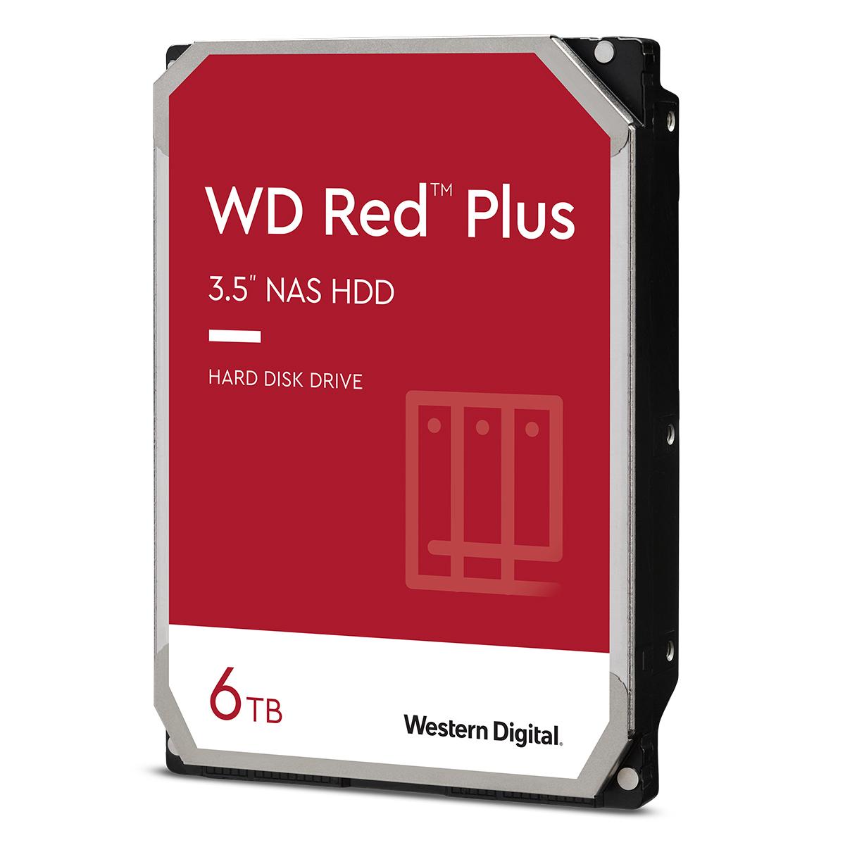 Sandisk WD Raudona Plus 6TB SATA 6Gb/s 3.5 colio 258MB cache vidinis HDD diskas, urmu