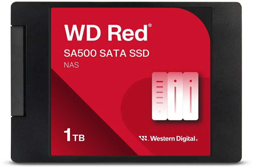 WD Raudona SSD SA500 NAS 1TB 2.5" SATA III 6 Gb/s vidinis, vienos pakuotės, maitinamas „SANDISK“