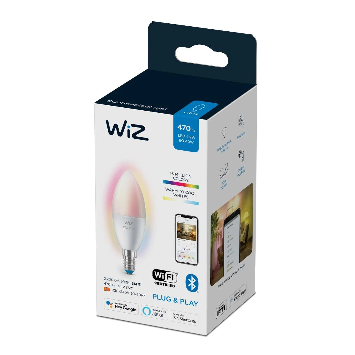 WIZ WI-FI BLE 40W C37 E14 922-65 RGB 1PF/6
