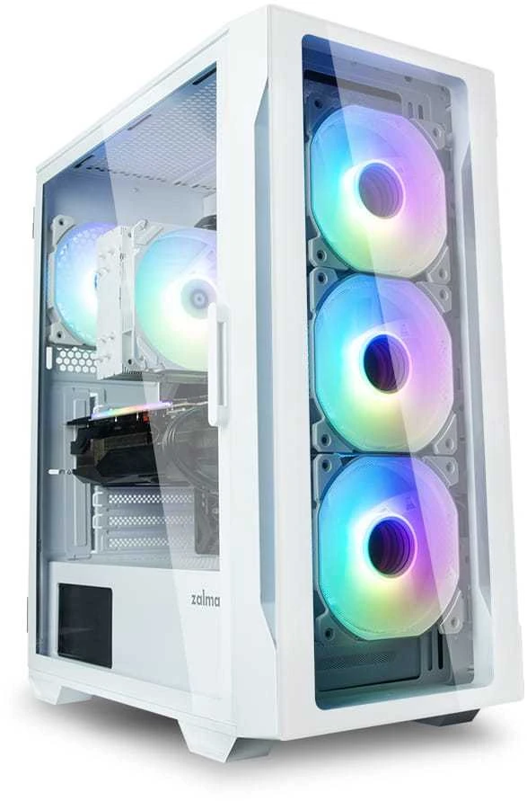 Zalman i3 neo atx mid tower rgb korpusas 4x ventiliatorius, baltas