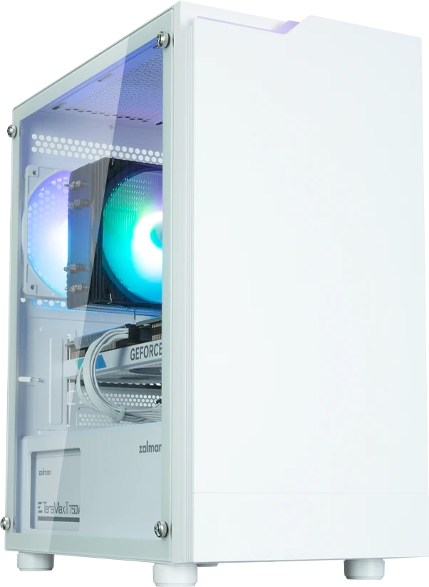 „Zalman T4 Plus Baltas Mini Tower“ korpusas, 120 mm ARGB ventiliatorius x1