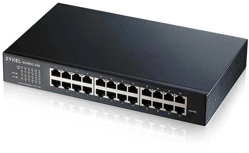 Šakotuvas ZYXEL GS1900-24E V3, 24-PORT GBE L2 SMART SWITCH, DESKTOP, FANLESS (5Y WARRANTY)
