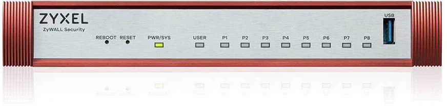 Maršrutizatorius ZYXEL USG FLEX 100 HP, 7 GIGABIT USER-DEFINABLE PORTS, 1*1G POE+, 1*USB WITH 1 YR ENTRY DEFENSE PACK