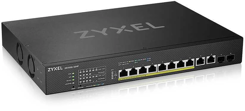 Šakotuvas Zyxel XS1930-12HP-ZZ0101F tinklo komutatorius Valdomas L3 10G Ethernet (100/1000/10000) Juoda Maitinimas per Eternetą (PoE)