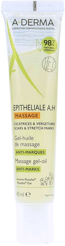 A-derma Epitheliale AH gelis-kremas rekomenduojamas strijų ir trapios odos masažui 40ml
