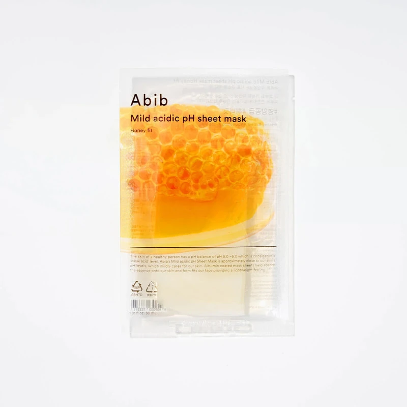 Abib Mild Acidic pH Sheet Mask Honey Fit maitinanti švelniai rūgštinė lakštinė veido kaukė, 30 ml