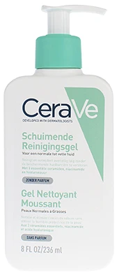 Putojantis veido ir kūno prausiklis normaliai ir riebiai odai Cerave Foaming Cleansing Gel, 236 ml