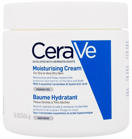 Drėkinamasis veido ir kūno kremas sausai ir labai sausai odai Cerave Moisturising Cream, 454 g