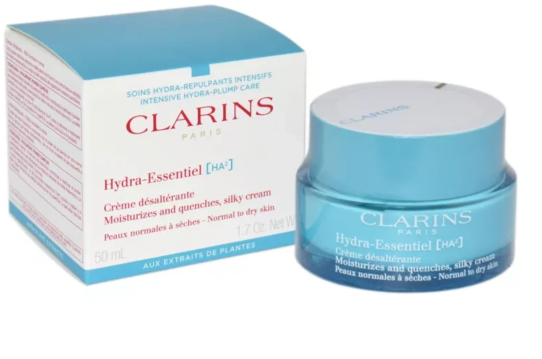 "Clarins" drėkinamasis kremas normaliai ir sausai odai "Hydra Essentiel" (drėkina ir drėkina šilkinį kremą) 50 ml