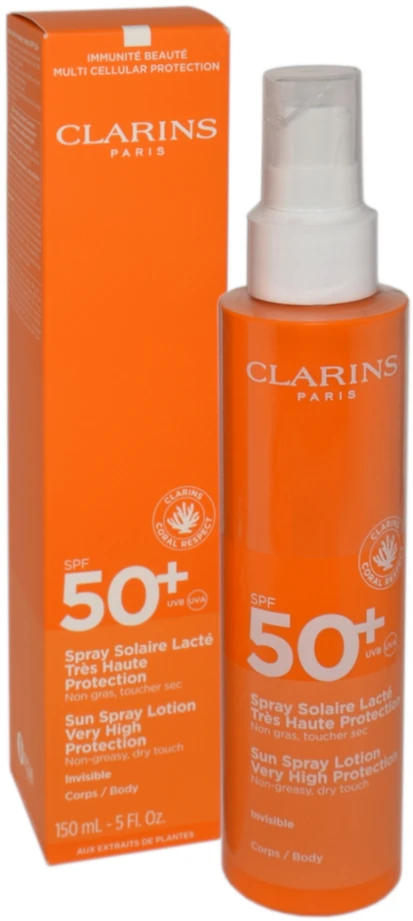 "Clarins Sun spray" kūno losjonas SPF 50 (Sun Purškiklis Lotion) 150 ml