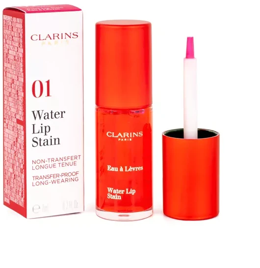 Clarins Vanduo Lip Stain skysti lūpų dažai, atspalvis: 01 Rose Vanduo, 7 ml