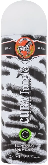 Cuba Jungle Zebra Body Purškiklis purškiamas dezodorantas moterims, 200 ml