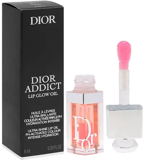 DIOR Dior Addict Lip Glow Oil blizgesio suteikiantis lūpų apiejus, atspalvis: 001 Rožinė, 6 ml