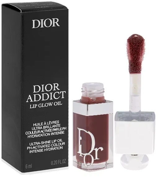 DIOR Dior Addict Lip Glow Oil blizgesio suteikiantis lūpų apiejus, atspalvis: 104 Juodas Cherry, 6 ml
