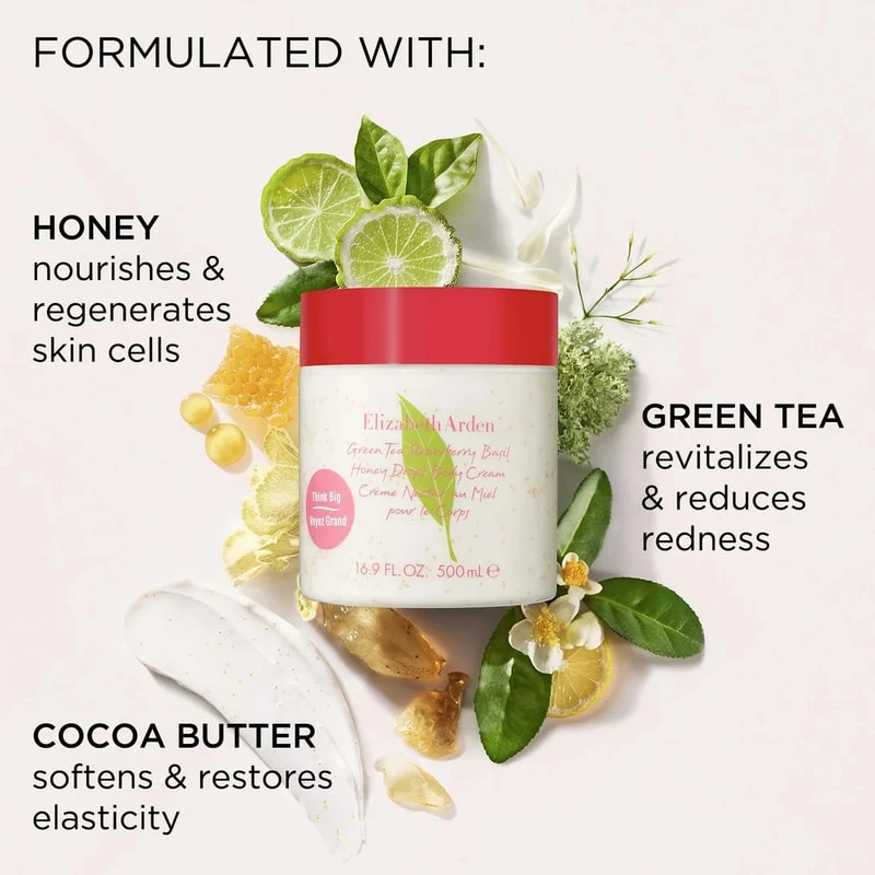 Basil Elizabeth Arden Žaliosios arbatos, braškių ir baziliko medaus lašų kūno kremas 500 ml
