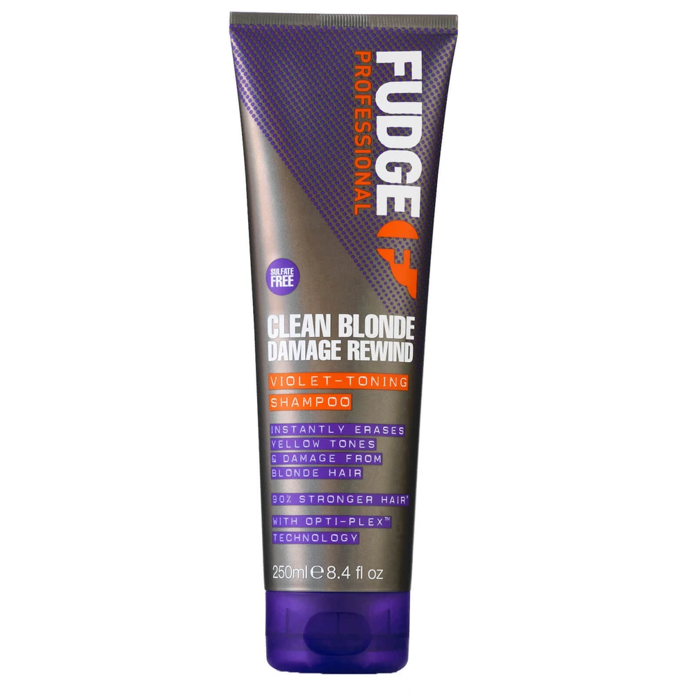 Fudge Professional Clean Skirtas šviesiems plaukams Damage Rewind Everyday Violet-Toning Šampūnas šampūnas šviesiems plaukams, 250 ml