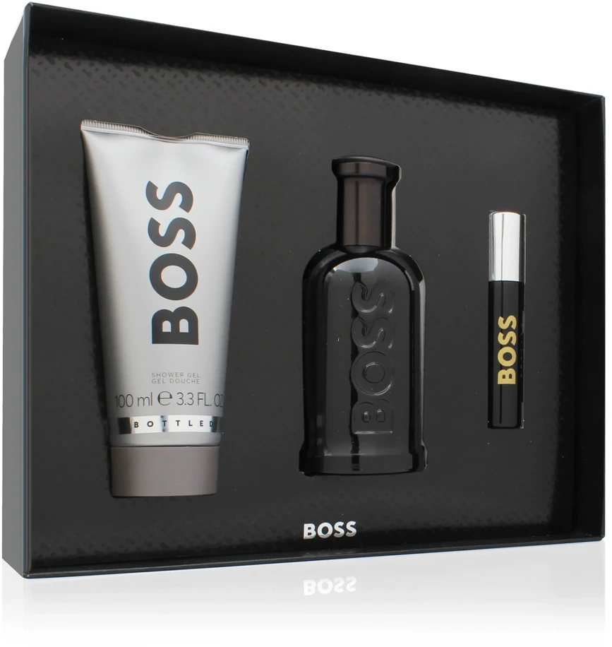 Hugo Boss BOSS Bottled rinkinys vyrams (Parfum, 100 ml + Parfum, 10 ml + dušo želė, 100 ml)