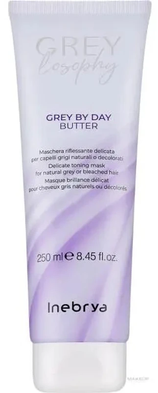 Inebrya GREYlosophy Pilkas By Day Butter tonuojanti kaukė natūraliai žiliems / balintiems plaukams, 250 ml