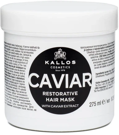 Kallos Cosmetics Caviar Restorative Hair Mask atkuriamoji plaukų kaukė, 275 ml