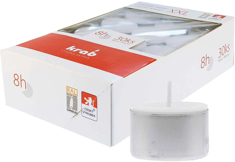 Krab XXL 8h Tealight žvakė 30vnt