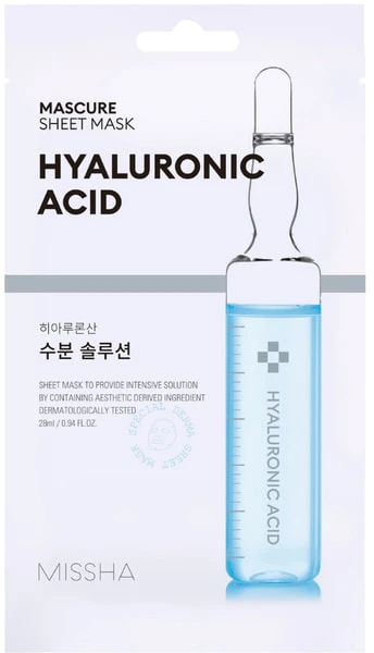 Missha Hyaluronic Acid Sheet Mask drėkinanti lakštinė veido kaukė , 28 ml