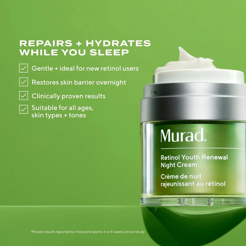 Murad Skincare Murad Retinol Youth Renewal Night Kreminis naktinis veido kremas, 50 ml