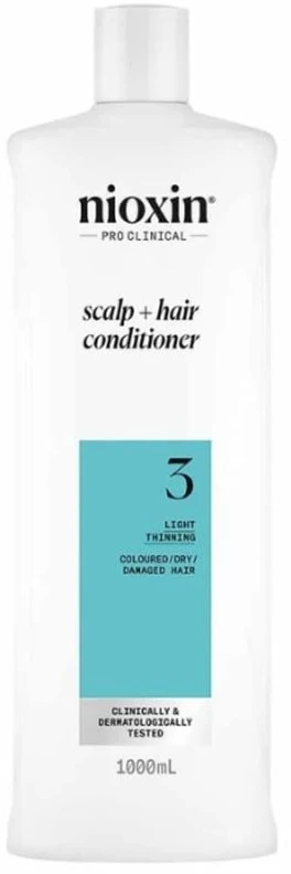 Nioxin Sistema 3 - Acondicionador - Cabello Teñido y Dañado Con Debilitamiento Leve, 1000 ml