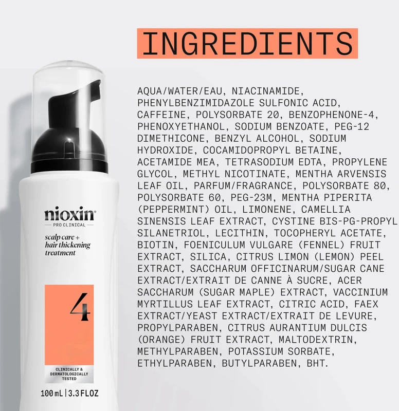 Nioxin Sistema 4 - Sérum Densificador - Cabello Teñido y Dañado Con Debilitamiento Avanzado, 100 ml
