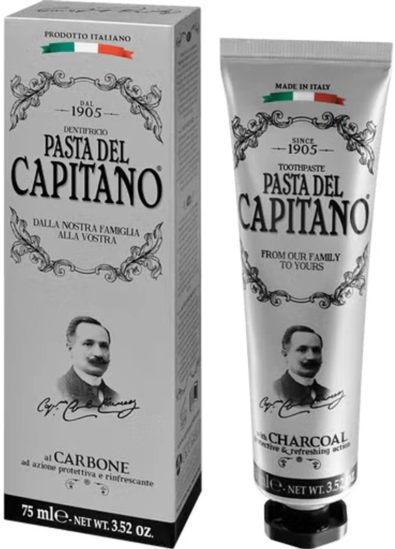 Pasta del Capitano 1905 Pasta del Capitano Active Vegetable Charcoal dantų pasta su aktyvinta anglimi 75 ml