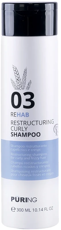 PURING 03 Rehab Restructuring Skirtas garbanotiems plaukams Šampūnas šampūnas garbanotiems plaukams, 300 ml