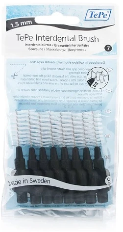 TePe Tarpdančių šepetėliai Normal 1,5 mm juodi 8 vnt.