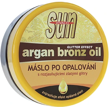 „Vivaco Sun Vital“ skaistinamasis sviestas po deginimosi su ekologišku argano aliejumi ir auksiniais blizgučiais