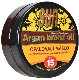 Vivaco SUN Argan Bronz Oil įdegio sviestas su organiniu arganų aliejumi SPF 15 200 ml