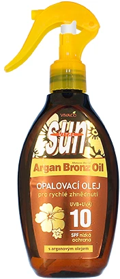 „Vivaco Sun Vital“ apsauginis aliejus nuo saulės su organiniu argano aliejumi SPF 10, 200 ml
