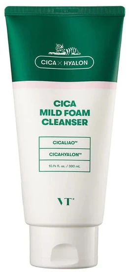 Vt Cosmetics VT Cosmetic Cica Mild Foam Valiklis valomosios veido putos, 300 ml