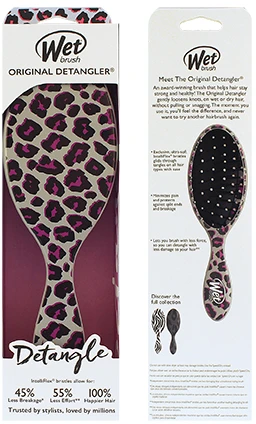 Wet Brush Wet Original Detangler Safari Rožinė Leopard