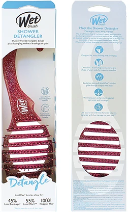 Wet Brush Wet Wet Shower Detangler - Glitter Rožinė