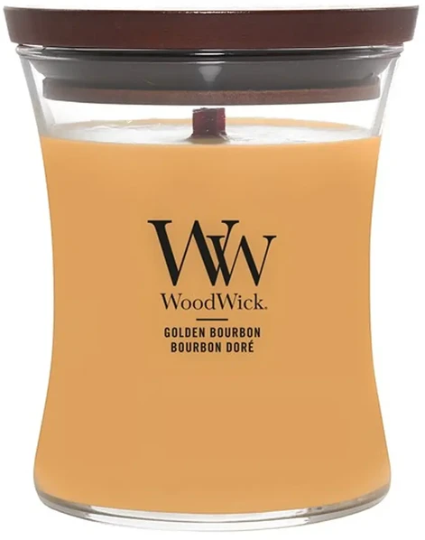 Woodwick Golden Bourbon Scented Candle kvapioji žvakė, 275 g
