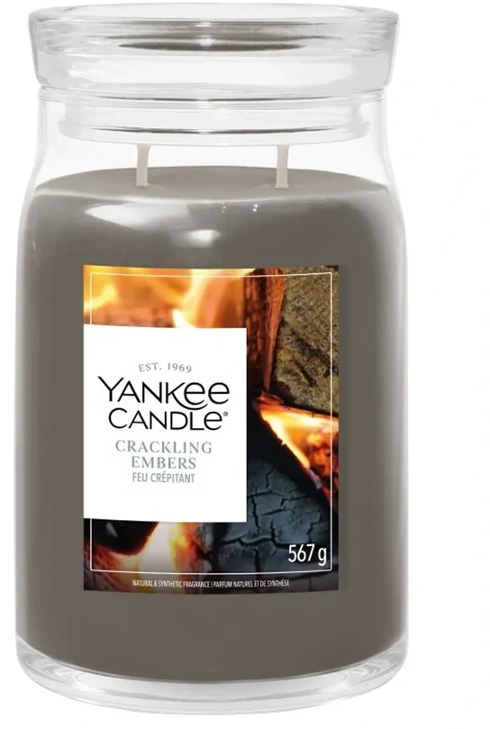 Yankee Home Yankee Candle Crackling Embers vaško žvakė cilindro formos mediena Pilka 1 vnt.