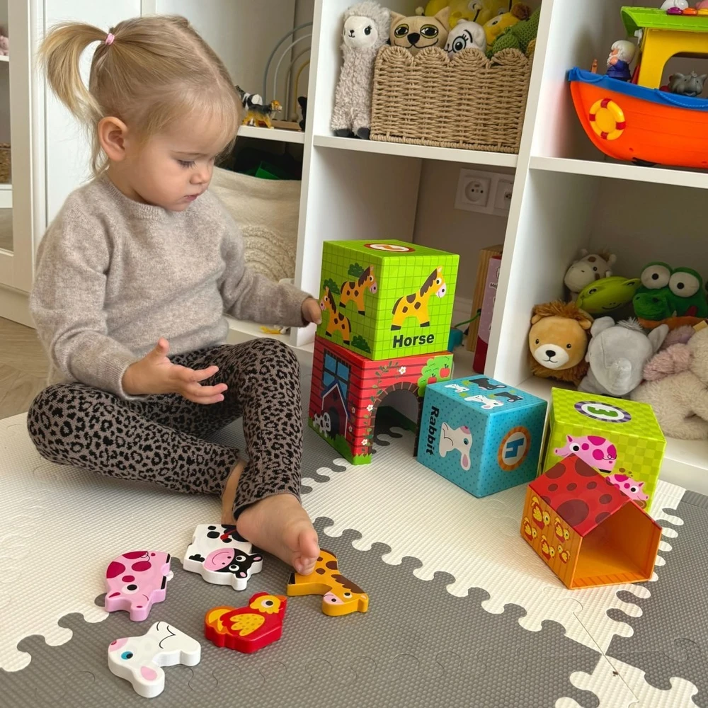Dėlionė ūkinė Woopie Žalias, su gyvūnų figūrėlėmis