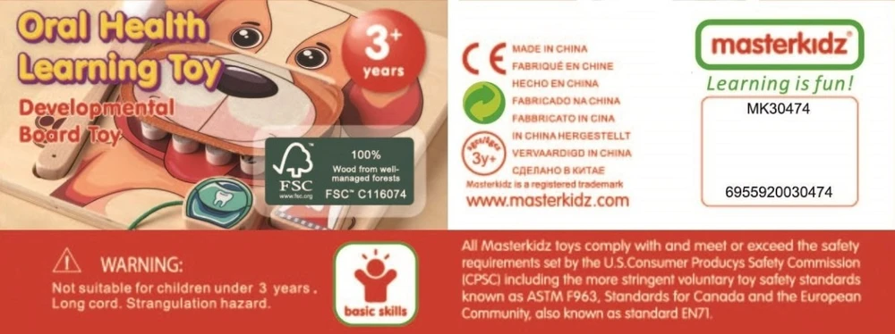 Edukacinė lenta Masterkidz, su šuns dantimis
