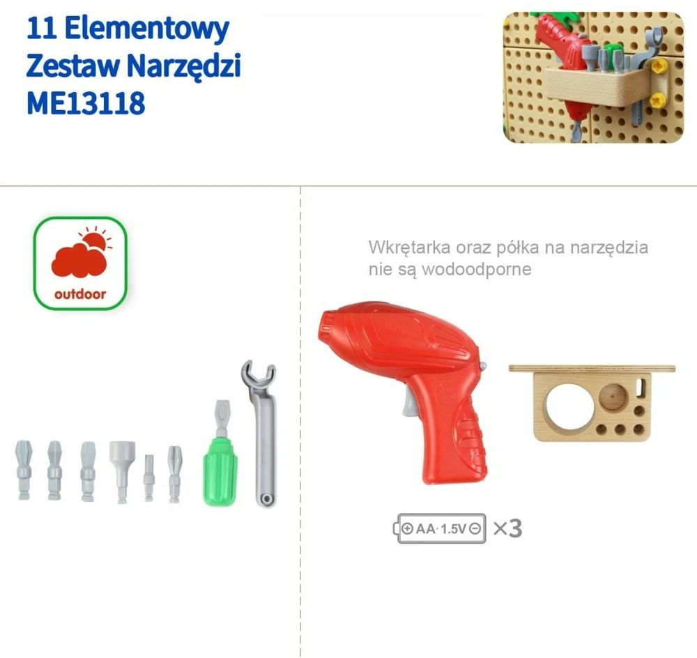 Įrankių rinkinys Masterkidz, 11 elementų