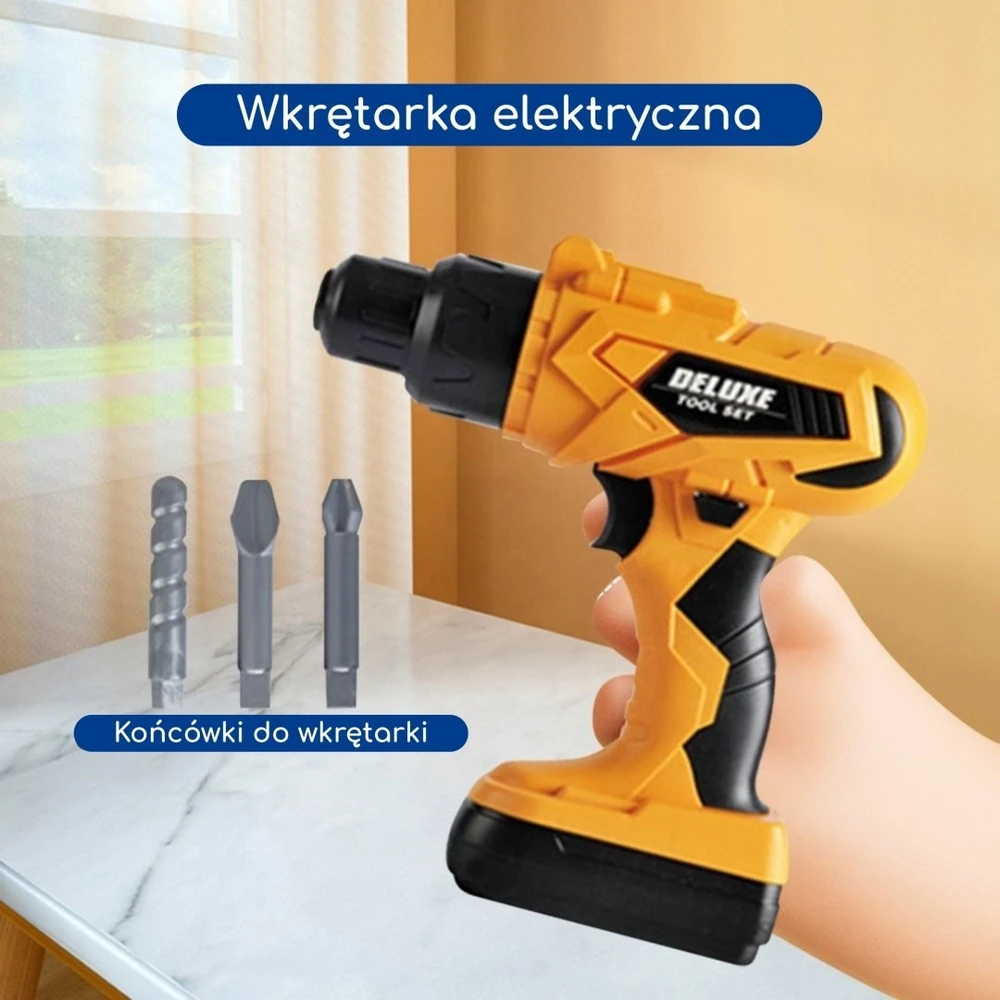 Įrankių rinkinys Woopie, su elektriniu atsuktuvu