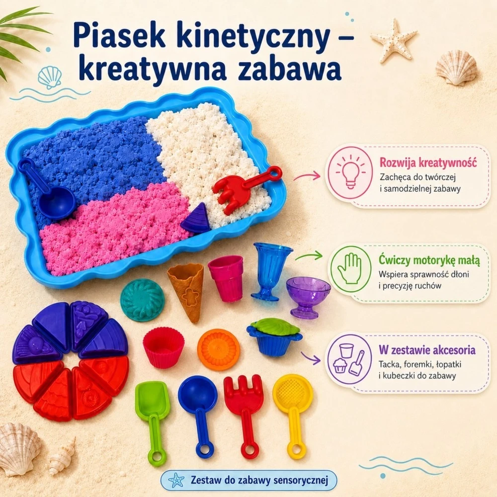 Kinetinis smėlis Woopie, 24 elementai