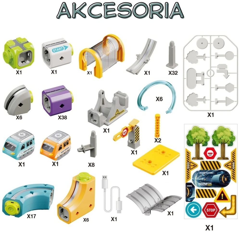 Konstruktorius magnetinis WOOPIE, 3D trasos