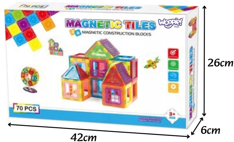 Konstruktorius magnetinis Woopie, 70 detalių