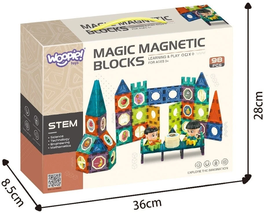 Konstruktorius magnetinis Woopie, 98 detalės